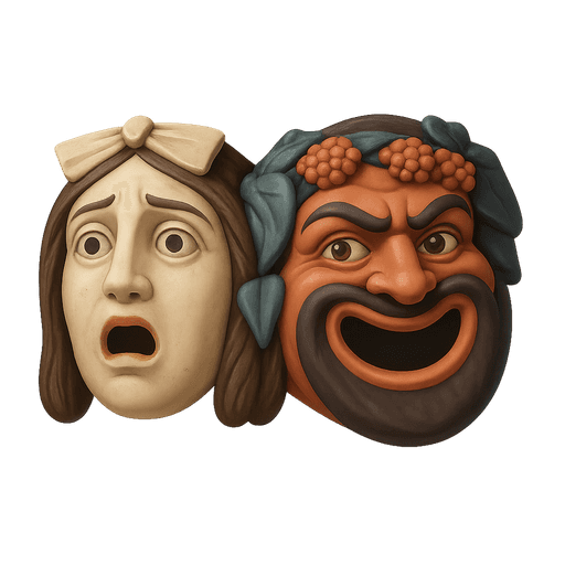 Greek comedy and tragedy theatre masks